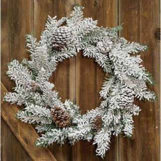 Tung Snowy Mix Pine Wreath 24 """"
