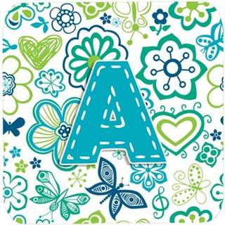 """" Caroline's Treasures CJ2006-AFC-brev A Flowers and Butterflies Teal Blue Foam Coasters (Sæt på 4) 3.5 """" ""Multicolor"" ""