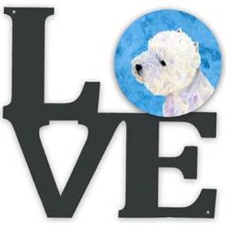 """" Caroline's Treasures Blue Westie Metal Artwork Love Wall-decor multicolor """"