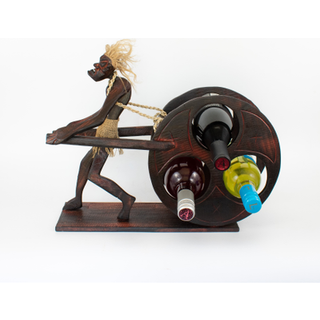 G6 Collection 17 """" Træhåndlavet primitiv vinstativ Tribal Funny Statue skulptur Tiki Botttle Bar Håndlavet unik gave Home Decor Accent Figur Dek