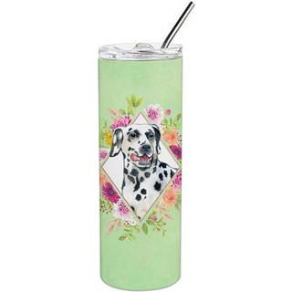 """" Carolines skatte dalmatiske grønne blomster dobbeltvægget rustfrit stål 20 oz tynd rejseisoleret tumblere multicolor """"