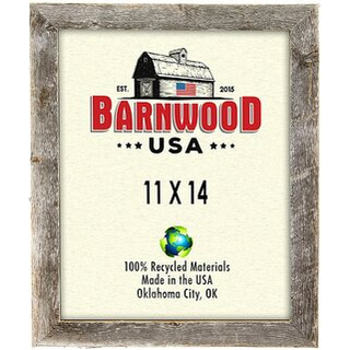 Barnwoodusa | Farmhouse 11x14 Billedramme | 1 1/2 tommer st?bning | 100% genvundet tr? | Rustik | Naturligt forvitret gr?t
