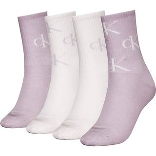 Calvin Klein 4-pak Women Aop Socks Gift Box - White/Lilac - One Size * Kampagne *
