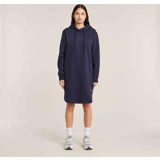 Logo Hooded Sweater Dress - Dark blue - Women