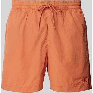 Medium Drawstring Swim Shorts - CK Monogram - Brown - L
