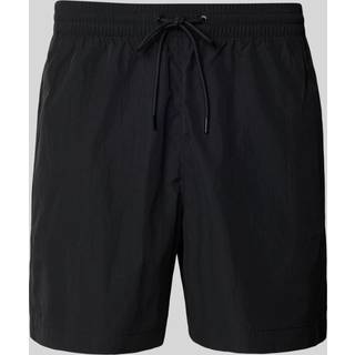 Double Waistband Swim Shorts - CK Monogram - Black - L