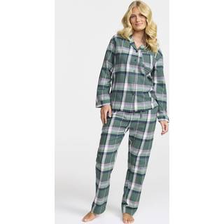 Damella Cotton Flannel Pyjamas - Green Pattern - Medium