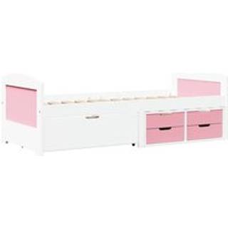 daybed med 5 skuffer uden madras IRUN hvid og lyserød 90x200 cm