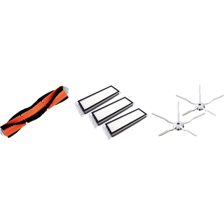 Roborock S6 / S60 / S6 Pure / S6 MaxV tilbehørspakke: Hovedbørste, 3 stk. HEPA filter, 2x Sidebørster kompatibel også med S5 / S50 / S5 Max