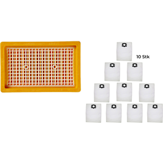 Støvsugerposer 10-pak og Motorfilter til Kärcher WD4 / WD5