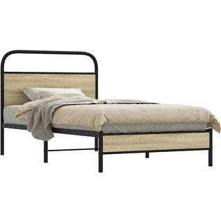 Sengeramme Uden Madras Metal Sonoma-Eg - med sengegavl og lavt fodgærde / 100 x 190 cm