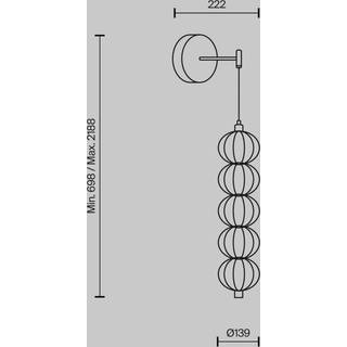 Maytoni LED væglampe Golden Cage, Messing/guld, Stue/spisestue, Metal