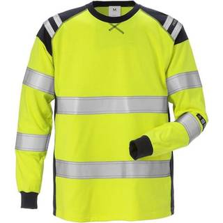 Fristads 125041 Flamstat langærmet T-shirt kl.3 7077 TFLH / Arbejds T-shirt Hi-Vis gul/Marine XS