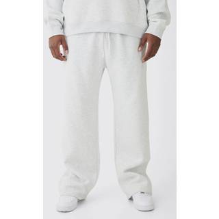 Mens 330GSM Plus Relaxed Fit Joggers In Grey Marl