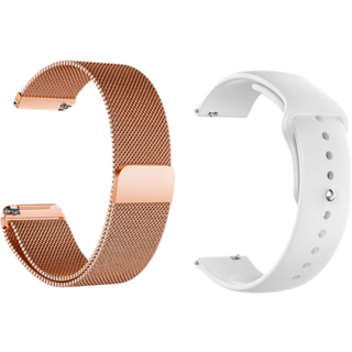 Garmin Vivoactive 4S Rem i Rosa fra Cuneo & Hvid Silikone fra Sportina