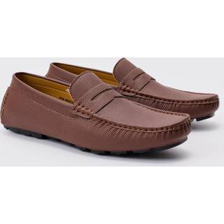 Mens Embossed Loafer In Brown
