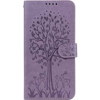 EIDERWOOD Samsung Galaxy S22 Ultra (5G) Imiteret Læder Flip Cover m. Tryk og Pung - Lilla
