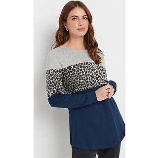 M & Co M & Co Grey Colourblock Top