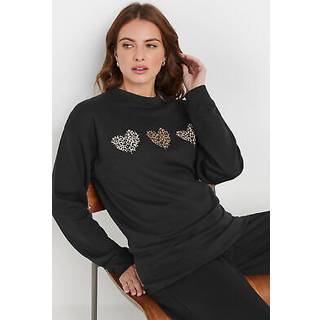 M & Co M & Co Black 3 Heart Animal Sweater