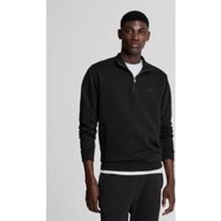 Lyle & Scott Lyle & Scott Black Tonal Eagle Quarter Zip 100% Cotton Sweatshirt