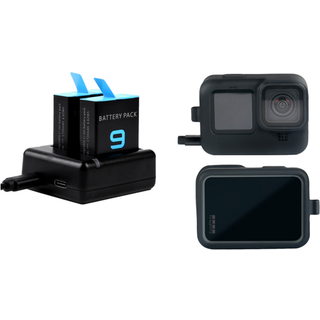 GoPro Hero 9/10 Black Dobbelt Batteri Oplader & Silicone Beskyttelseshus Sort