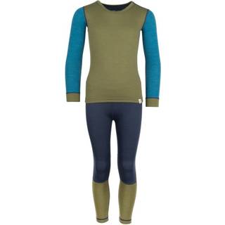 Trollkids Kid's Merino Baselayer Set II Merino undertøj Børn størrelse 116 farve olivengrøn