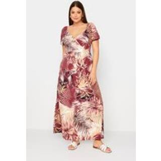 Yours Curve Yours Curve Red Leaf Print Wrap Maxi Dress