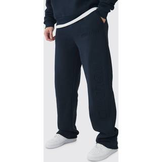 Mens Navy Tall Relaxed Worldwide Embossed Joggers