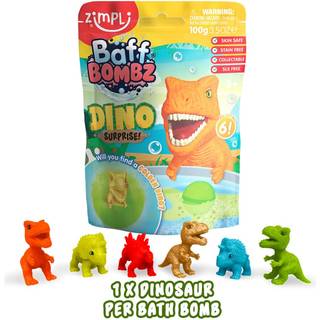 Stor Dino Surprise Badekugle – 6 samlebare dinosaurier indeni (en pr. kugle), boblende legetøj til børn, fødselsdagsgave til drenge og piger