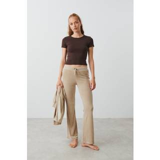 Gina Tricot-Velour trousers-Joggingbukser-Beige-XXS-Dame