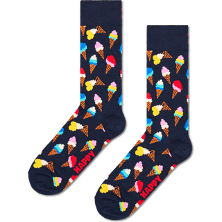 Colorful Ice Cream Socks | Fun & Funky Novelty Socks - Navy, Light Yellow, Yellow, Dark Orange, Blue - 41-46