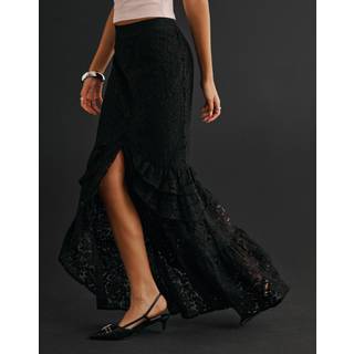 Nelly - Sort - Delicate Lace Skirt - EU 34