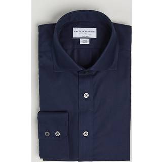 Charles Tyrwhitt Slim Fit Non Iron Cotton Twill Shirt Navy