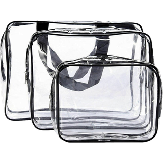 Toilettaske Transparent 3-Pak