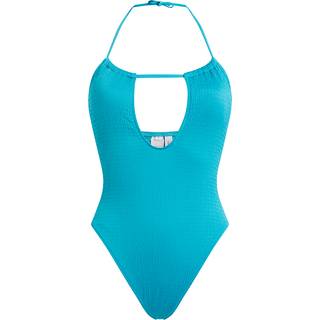 Plunge Swimsuit - CK Monogram Texture - Blue - M
