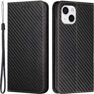 iPhone 15 Flip Cover i Carbon Læder