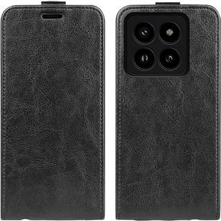 Xiaomi 14 Pro Flip Cover i Sort PU Læder med Kortholder og Vertikal Flip