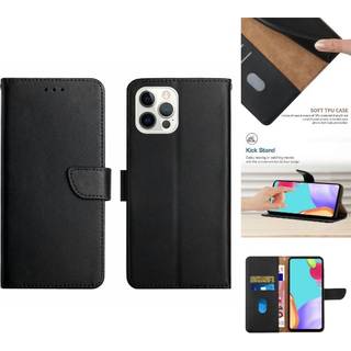 iPhone 16 Pro læder pungcover sort med kameraprotektion