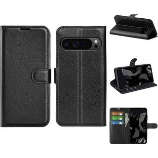 Google Pixel 9 Pro XL Cover med læderlook, pung og ståfunktion
