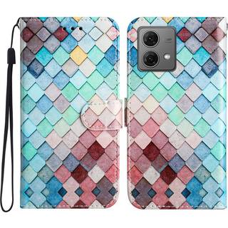 Motorola Moto G84 5G Flip Cover med kortholder - Multifarvet PU Læder