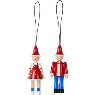 Julepynt Jule Ole & Jule Lise rød/blå/hvid