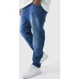 Mens Mid Blue Plus Skinny Stretch Tinted Jeans