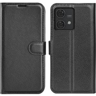 Motorola Edge 40 NEO Flip Cover i sort læder med kortholder