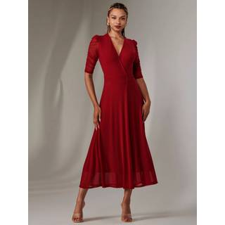 Jolie Moi Jolie Moi Zeena Plain Wrap Mesh Maxikjole - EU 40 (UK 12)