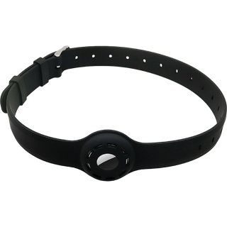 Silikone Halsbånd til Kæledyr med AirTag holder - Sort