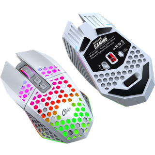 Gaming Mus med RGB Lys, Ultra Let, Hvid