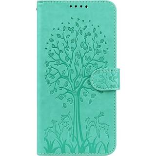 EIDERWOOD Samsung Galaxy S22 Ultra (5G) Imiteret Læder Flip Cover m. Tryk og Pung - Grøn