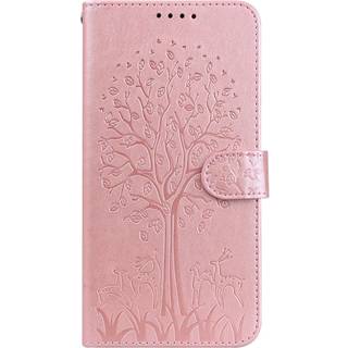 EIDERWOOD Samsung Galaxy S22 Ultra (5G) Imiteret Læder Flip Cover m. Tryk og Pung - Lyserød