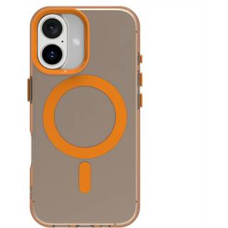 EIDERWOOD iPhone 16 Hybrid Plast Mobil Cover - MagSafe Kompatibel - Gennemsigtig / Orange