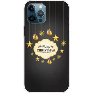 iPhone 16 Pro Fleksibelt Plastik Jule Cover - Merry Christmas - Guld Dekorationer